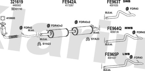 Klarius 361626U - Система випуску ОГ autocars.com.ua