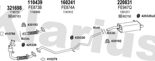 Klarius 361634E - Система випуску ОГ autocars.com.ua