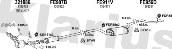Klarius 361640U - Система випуску ОГ autocars.com.ua