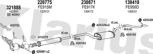 Klarius 361649E - Система выпуска ОГ avtokuzovplus.com.ua