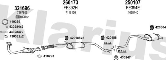 Klarius 361686E - Система випуску ОГ autocars.com.ua