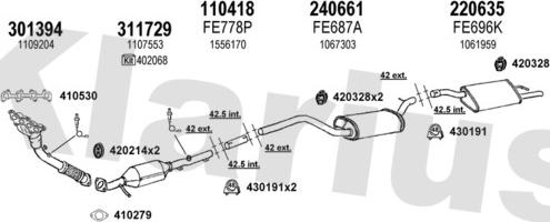 Klarius 361710E - Система випуску ОГ autocars.com.ua