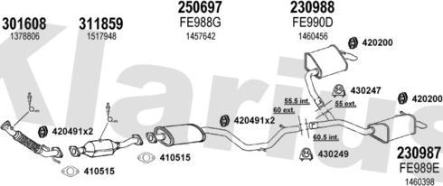 Klarius 361711E - Система випуску ОГ autocars.com.ua