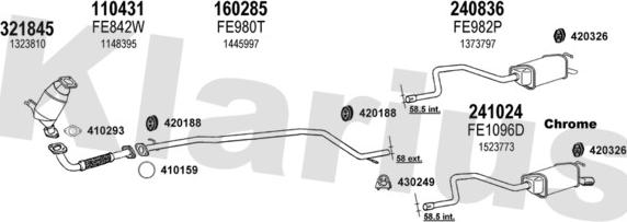 Klarius 361755E - Система випуску ОГ autocars.com.ua