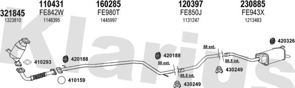 Klarius 361756E - Система випуску ОГ autocars.com.ua