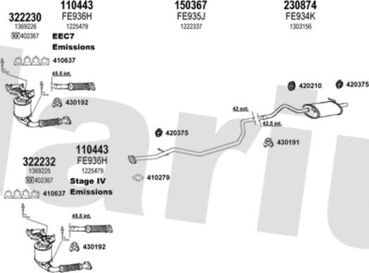 Klarius 361934E - Система випуску ОГ autocars.com.ua