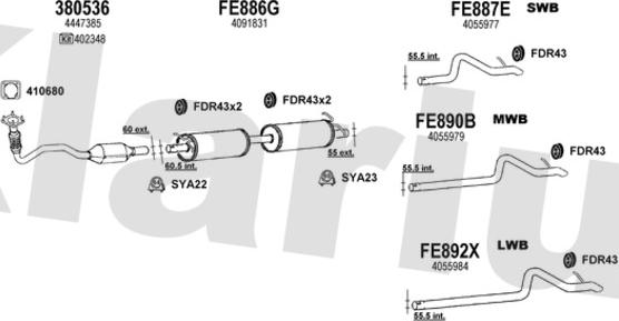 Klarius 362014U - Система випуску ОГ autocars.com.ua