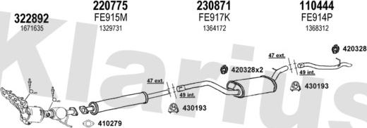 Klarius 362107E - Система выпуска ОГ avtokuzovplus.com.ua