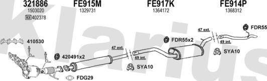 Klarius 362130U - Система випуску ОГ autocars.com.ua