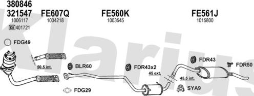 Klarius 362146U - Система випуску ОГ autocars.com.ua