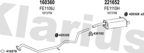 Klarius 362157E - Система випуску ОГ autocars.com.ua