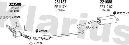 Klarius 362171E - Система випуску ОГ autocars.com.ua