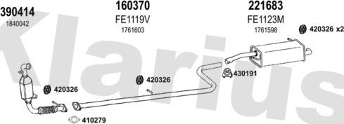 Klarius 362173E - Система випуску ОГ autocars.com.ua