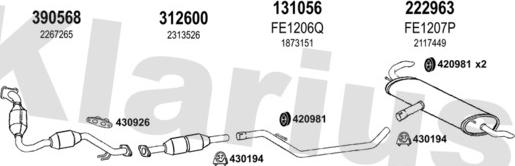 Klarius 362276E - Система випуску ОГ autocars.com.ua