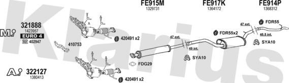Klarius 362304U - Система випуску ОГ autocars.com.ua