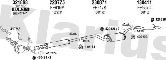 Klarius 362307E - Система випуску ОГ autocars.com.ua