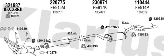 Klarius 362311E - Система випуску ОГ autocars.com.ua
