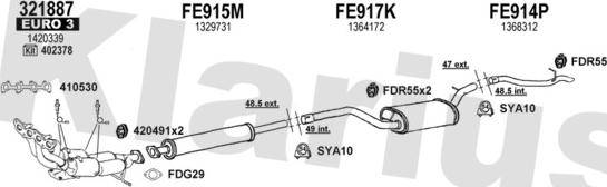 Klarius 362311U - Система випуску ОГ autocars.com.ua
