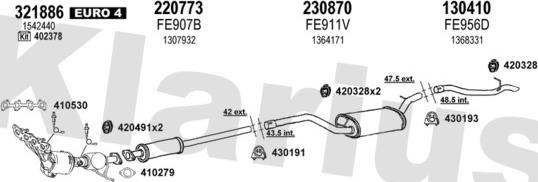 Klarius 362317E - Система випуску ОГ autocars.com.ua