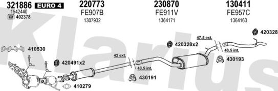 Klarius 362318E - Система випуску ОГ autocars.com.ua