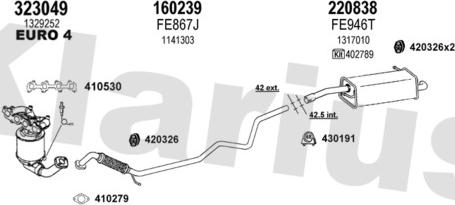 Klarius 362335E - Система випуску ОГ autocars.com.ua