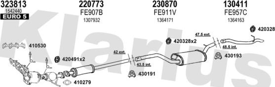 Klarius 362357E - Система випуску ОГ autocars.com.ua