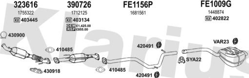 Klarius 362371U - Система випуску ОГ autocars.com.ua