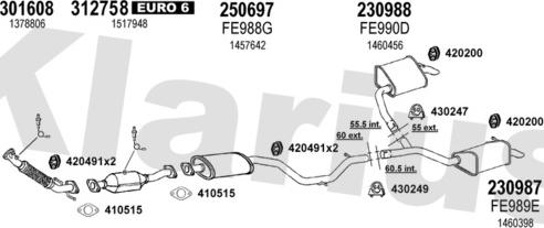 Klarius 362383E - Система випуску ОГ autocars.com.ua