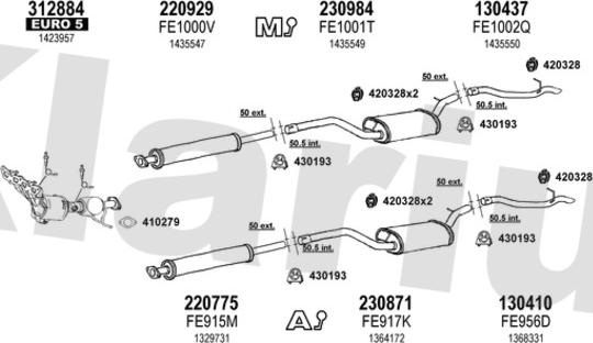 Klarius 362387E - Система випуску ОГ autocars.com.ua