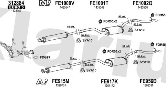 Klarius 362387U - Система випуску ОГ autocars.com.ua