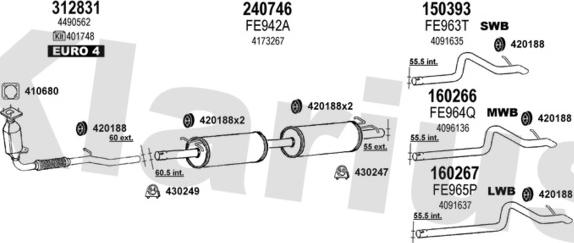 Klarius 362402E - Система выпуска ОГ avtokuzovplus.com.ua