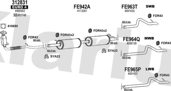 Klarius 362402U - Система випуску ОГ autocars.com.ua