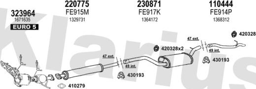 Klarius 362411E - Система выпуска ОГ avtokuzovplus.com.ua