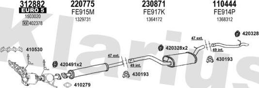 Klarius 362418E - Система випуску ОГ autocars.com.ua