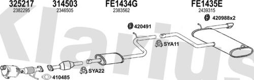 Klarius 362518U - Система випуску ОГ autocars.com.ua