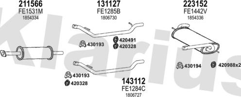 Klarius 362916E - Система випуску ОГ autocars.com.ua