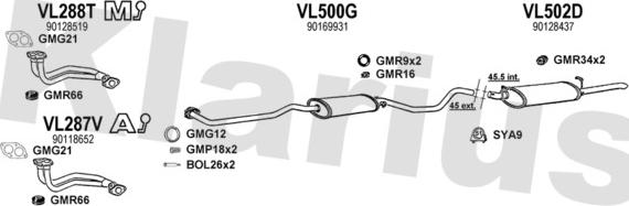 Klarius 390086U - Система випуску ОГ autocars.com.ua