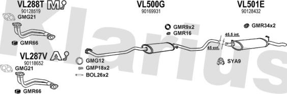Klarius 390088U - Система випуску ОГ autocars.com.ua