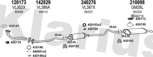 Klarius 390241E - Система випуску ОГ autocars.com.ua