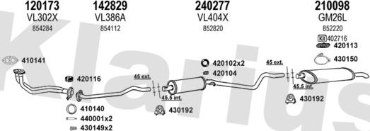 Klarius 390242E - Система випуску ОГ autocars.com.ua