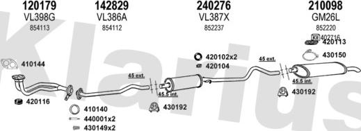 Klarius 390251E - Система випуску ОГ autocars.com.ua
