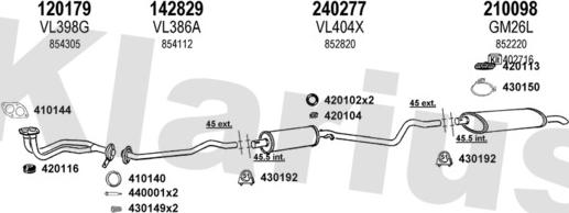 Klarius 390252E - Система випуску ОГ autocars.com.ua