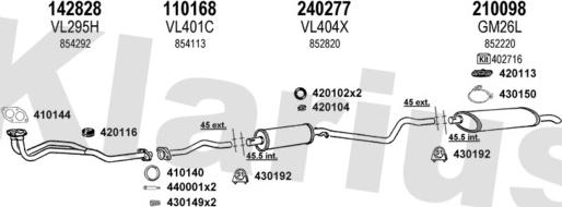 Klarius 390253E - Система випуску ОГ autocars.com.ua