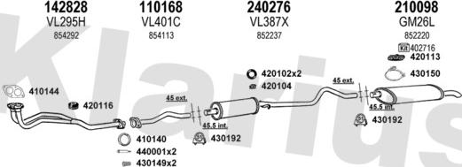Klarius 390254E - Система випуску ОГ autocars.com.ua