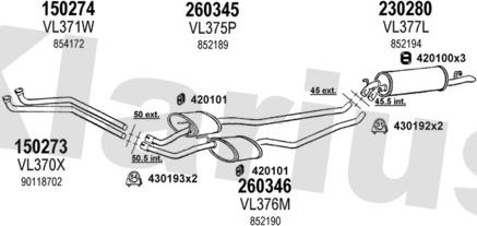 Klarius 390273E - Система випуску ОГ autocars.com.ua