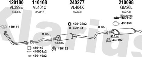 Klarius 390275E - Система випуску ОГ autocars.com.ua