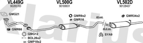 Klarius 390291U - Система випуску ОГ autocars.com.ua