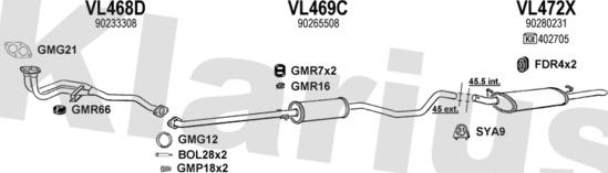 Klarius 390320U - Система випуску ОГ autocars.com.ua
