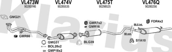 Klarius 390322U - Система випуску ОГ autocars.com.ua