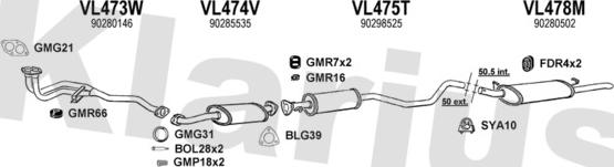 Klarius 390324U - Система випуску ОГ autocars.com.ua
